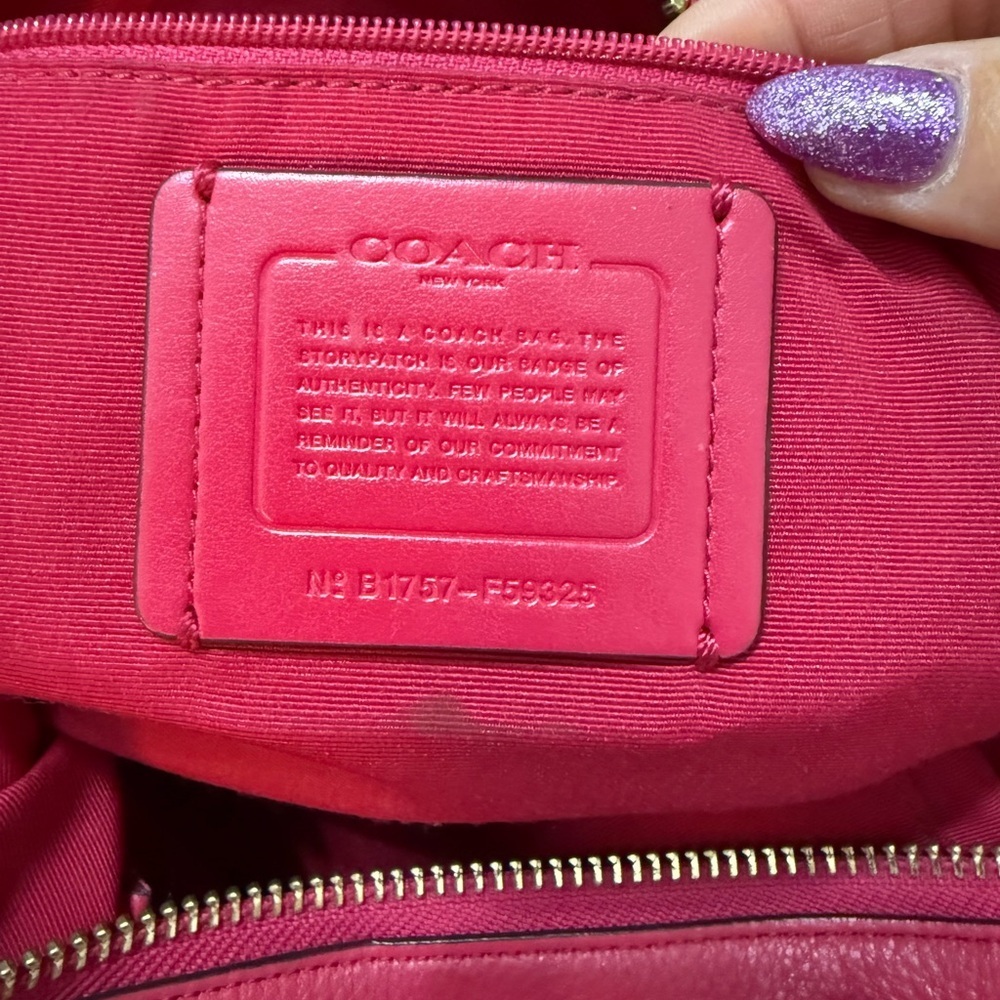 Cherry Red- Coach Lennox PebbleLeather Tote - Picture 8 of 17